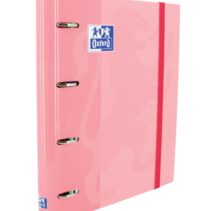 Oxford Europeanbinder Classic A4+ Carpeta de Anillas con Recambio Cuadricula 5x5 - Tapa Extradura - Cierre con Goma Elastica - Color Rosa Chicle