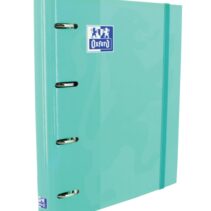 Oxford Europeanbinder Classic A4+ Carpeta de Anillas con Recambio Cuadricula 5x5 - Tapa Extradura - Cierre con Goma Elastica - Color Ice Mint