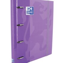 Oxford Europeanbinder Classic A4+ Carpeta de Anillas con Recambio Cuadricula 5x5 - Tapa Extradura - Cierre con Goma Elastica - Color Malva