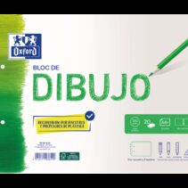 Oxford Dibujo Escolar Bloc Espiral Dibujo A4+ - Tapa Blanda/Contratapa Rigida - 20 Hojas 130gr - con Recuadro y 2 Taladros