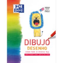 Oxford Dibujo Infantil/Ocio Bloc Encolado A3 - Tapa Blanda/Contratapa Rigida - 20 Hojas 90gr - Ideal para Dibujar y Colorear