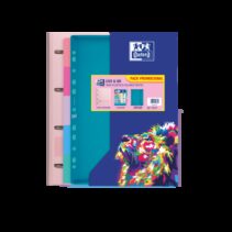 Oxford Live & Go Carpeta Europeanbinder A4+ con Recambio Cuadricula 5x5 + Separadores + Sobre Multitaladro - Ideal para Organizar Documentos - Colores Pastel Surtidos