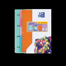 Oxford Europeanbinder Touch Carpeta Tamaño A4+ con Recambio + Separadores + Sobre de Plastico Multitaladro - Ideal para Organizar Documentos - Colores Pastel Aleatorios