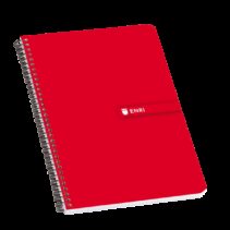 Enri Fº Tapa Dura Cuaderno Espiral 4x4 con Margen 100 Hojas Rojo - Resistente Tapa Dura - Cuadriculado 4x4 con Margen - 100 Hojas de Alta Calidad - Color Rojo