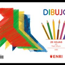 Enri Pajarita Bloc de Dibujo A4+ - Tapa Blanda - 20 Hojas 120gr - Microperforado - 2 Taladros - Liso