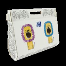 Oxford Lote Kids Pintura Caja Pintable - Incluye Bloc de Dibujo y Pintura - Estuche Kangoo - Temperas de Colores Variados