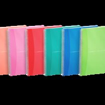 Oxford Office My Colours Cuaderno Espiral A4 - Tapa de Plastico - 5x5 - 90 Hojas - Colores Surtidos