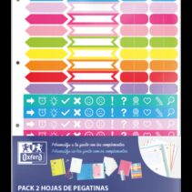 Oxford Pack de 2 Hojas de Stickers - Diseño Variado - Adhesivo de Alta Calidad - Ideal para Decorar Cuadernos