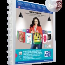 Oxford Polyvision Variozip A4+ Carpeta de Fundas Removibles - Tapa de Plastico Personalizable - 20 Fundas Transparentes - Organizacion y Proteccion para tus Documentos