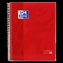 Oxford School Classic A5+ Europeanbook - Tapa Extradura - Cuadricula 5x5 - 80 Hojas - Color Rojo