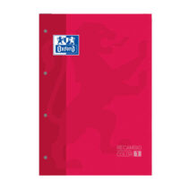 Oxford School Classic Cuaderno de Recambio - Tamaño A4 - Tapa Blanda - Encolado - 80 Hojas - Cuadricula 5x5 - Color Rojo