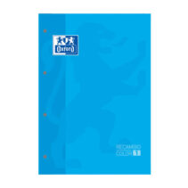 Oxford School Classic Cuaderno de Recambio - Tamaño A4 - Tapa Blanda - Encolado - Cuadricula 5x5 - 80 Hojas - Color Turquesa