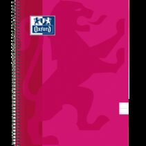 Oxford School Classic Cuaderno Espiral Tapa de Plastico Folio - 1 Linea con Margen - 80 Hojas - Color Fucsia