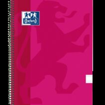 Oxford School Classic Cuaderno Espiral Tapa de Plastico Folio - Pauta 2.5 con Margen - 80 Hojas - Color Fucsia