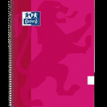 Oxford School Classic Cuaderno Espiral Tapa de Plastico Folio - Pauta 3.5 con Margen - 80 Hojas - Color Fucsia