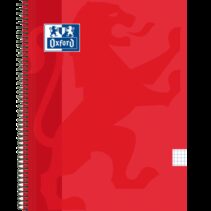 Oxford School Classic Cuaderno Espiral Tapa de Plastico Folio 4x4 - 80 Hojas - Tapa de Plastico - Color Rojo