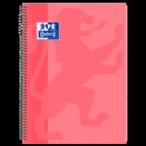 Oxford School Classic Cuaderno Espiral Tapa de Plastico Folio 4x4 - 80 Hojas - Tapa de Plastico - Cuadriculado 4x4 - Margen - Color Rosa Chicle