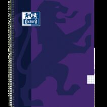 Oxford School Classic Cuaderno Espiral Tapa de Plastico Folio 4x4 - 80 Hojas - Tapa de Plastico Resistente - Cuadricula 4x4 con Margen - Color Lila