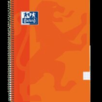 Oxford School Classic Cuaderno Espiral Tapa de Plastico Folio 4x4 - 80 Hojas - con Margen - Ideal para Estudiantes - Color Naranja