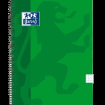 Oxford School Classic Cuaderno Espiral Tapa de Plastico Folio 4x4 - 80 Hojas - Ideal para Estudiantes - Resistente y Duradero - Color Verde