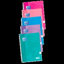 Oxford School Classic Cuaderno Espiral Tapa Extradura Write&Erase - Folio 4x4 con Margen - 80 Hojas - Colores Surtidos