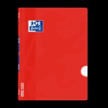 Oxford School Classic Openflex A4 - Tapa de Plastico Resistente - Libreta Grapada - Pauta 3.5 con Margen - 48 Hojas - Color Rojo