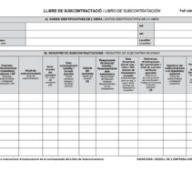 Dohe Libros de Subcontratacion Din A4 Apaisado - 10 Hojas Numeradas - Hojas Autocopiativas