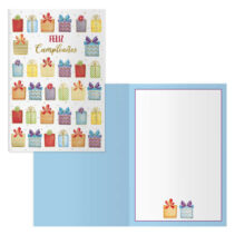 Dohe Pack de 6 Tarjetas de Felicitacion de Cumpleaños - 11.5x17cm - Impresion a Todo Color - Estampaciones con Pelicula de Color - Estampacion en Seco - Papel Offset Blanco de 300gr - Incluye Sobre de Color