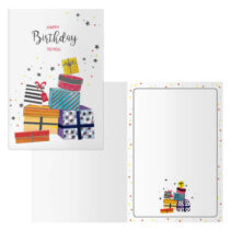 Dohe Pack de 6 Tarjetas de Felicitacion de Cumpleaños - 11.5x17cm - Impresion a Todo Color - Estampaciones con Pelicula de Color - Estampacion en Seco - Papel Offset Blanco de 300gr - Incluye Sobre de Color