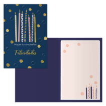 Dohe Pack de 6 Tarjetas de Felicitacion de Cumpleaños - 11.5x17cm - Impresion a Todo Color - Estampaciones con Pelicula de Color - Estampacion en Seco - Papel Offset Blanco de 300gr - Incluye Sobre de Color