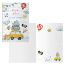 Dohe Pack de 6 Tarjetas de Felicitacion de Jubilacion - 11.5x17cm - Impresion a Todo Color - Estampaciones con Pelicula de Color - Estampacion en Seco - Papel Offset Blanco de 300gr - Incluye Sobre de Color