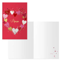 Dohe Pack de 6 Tarjetas de Felicitacion de San Valentin - 11.5x17cm - Impresas a Todo Color - Estampaciones con Pelicula de Color - Estampacion en Seco - Papel Offset Blanco de 300gr - Incluye Sobre de Color