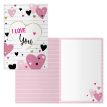 Dohe Pack de 6 Tarjetas de Felicitacion de San Valentin - 11.5x17cm - Impresas a Todo Color - Estampaciones con Pelicula de Color - Estampacion en Seco - Papel Offset Blanco de 300gr - Incluye Sobre de Color