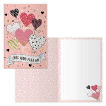 Dohe Pack de 6 Tarjetas de Felicitacion de San Valentin - 11.5x17cm - Impresas a Todo Color - Estampaciones con Pelicula de Color - Estampacion en Seco - Papel Offset Blanco de 300gr - Incluye Sobre de Color