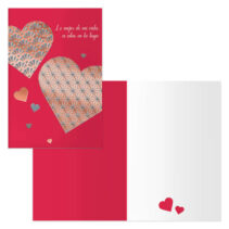 Dohe Pack de 6 Tarjetas de Felicitacion de San Valentin - 11.5x17cm - Impresas a Todo Color - Estampaciones con Pelicula de Color - Estampacion en Seco - Papel Offset Blanco de 300gr - Incluye Sobre de Color