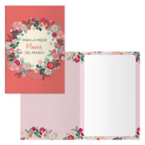 Dohe Orla Pack de 6 Tarjetas de Felicitacion para Madres - 11.5x17cm - Impresion a Todo Color - Estampaciones con Pelicula de Color - Estampacion en Seco - Papel Offset Blanco de 300gr - Incluye Sobre de Color