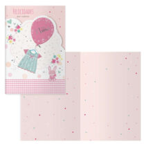 Dohe Conejo Pack de 6 Tarjetas de Felicitacion para Nacimientos - 11.5x17cm - Impresas a Todo Color - Estampaciones con Pelicula de Color - Estampacion en Seco - Papel Offset Blanco de 300gr - Incluye Sobre de Color