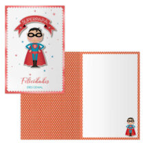 Dohe Superdad Pack de 6 Tarjetas de Felicitacion para Padres - 11.5x17cm - Impresion a Todo Color - Estampaciones con Pelicula de Color - Estampacion en Seco - Papel Offset Blanco de 300gr - Incluye Sobre de Color