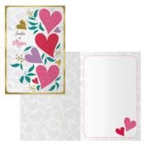 Dohe Juntos Pack de 6 Tarjetas de Felicitacion para Parejas - 11.5x17cm - Impresion a Todo Color - Estampaciones con Pelicula de Color - Estampacion en Seco - Papel Offset Blanco de 300gr - Incluye Sobre de Color