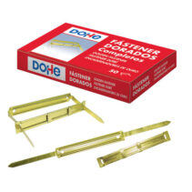 Dohe Caja de 50 Fasteners Metalicos Dorados - Para Encuadernaciones de 80mm - Lengüeta y Pasador