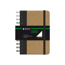 Dohe Cuaderno Cartone con Puntas Redondeadas - Tapa en Tres Piezas - Encuadernacion Doble Espiral Negro - 96 Hojas de Papel Ahuesado - Cierre de Gomas