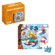 Dohe Puzzle Educativo para Niños - 20 Piezas - Doble Capa de Carton y Contrachapado - Estimula la Imaginacion y el Razonamiento - Colores y Dibujos Atractivos