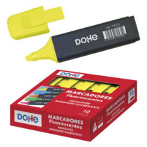 Dohe Marcadores Fluorescentes - Punta Biselada de 1-5mm - Clip en la Capucha - Apto para Todo Tipo de Papel - Color Amarillo