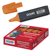 Dohe Marcadores Fluorescentes - Punta Biselada de 1-5mm - Clip en la Capucha - Apto para Todo Tipo de Papel - Color Naranja