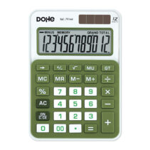 Dohe Calculadora Electronica de 12 Digitos - Alimentacion Solar y a Pilas - 4 Teclas de Memoria - Apagado Automatico - Teclas de Gran Formato - Funciones de Raiz Cuadrada y Mark Up