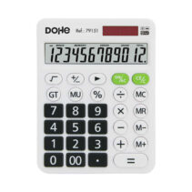 Dohe Calculadora Electronica de 12 Digitos - Pantalla Reclinada - Alimentacion Solar y a Pilar - Apagado Automatico - Teclas de Gran Formato - Funciones Avanzadas - Resistente Plastico