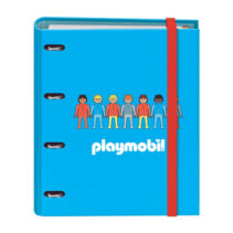 Dohe Playmobil Core Carpeta con Recambio A4 de 100 Hojas - 4 Anillas Mixtas 35mm - Fabricada en Carton Forrado	- Cierre con Goma Elastica - Incluye 4 Separadores y Sobre de Polipropileno