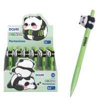 Dohe Expositor de 24 Portaminas Recargable - Punta Metalica Retractil de 0.5mm - Cuerpo de Plastico y Grip de Caucho - Decoracion con Motivos Panda - Escritura Suave y Comoda