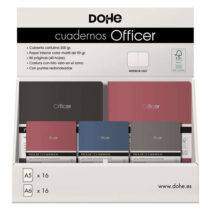 Dohe Expositor de Cuadernos Officer - Tamaño A5 y A6 - Cubierta en Cartulina de 300g - Estampacion en Portada - Interior de 40 Hojas Lisas en Papel Ahuesado de 90g - Retractilado de 2 Unidades