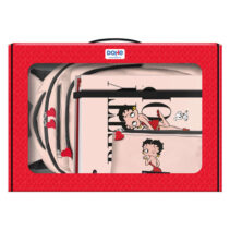 Dohe Betty Boop Pack de Mochila 3 Compartimentos Grande + Carpeta A4 Recambio + Portatodo Triple - Todo en un Maletin Perfecto para Regalo